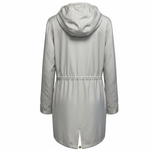 Akris Light Grey Lightweight Jacket with Hood