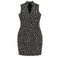 Load image into Gallery viewer, Akris Punto Black / White Polka Dot Print Sleeveless Silk Crepe Dress

