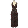 Load image into Gallery viewer, A.L.C. Black / Red Multi Floral Printed Maxi Dress with Cut Out Detail
