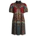 Load image into Gallery viewer, Alice + Olivia Red / Blue Multi Patchwork Mini Dress
