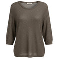 Load image into Gallery viewer, Amina Rubinacci Taupe / Silver Micro Sequined Three Quarter Sleeved Linen and Cotton Knit Sweater
