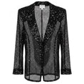 Load image into Gallery viewer, Armani Collezioni Black Micro Sequined and Embroidered Sheer Blazer Jacket
