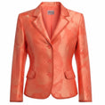 Load image into Gallery viewer, Armani Collezioni Orange Grosgrain Trimmed Silk Jacquard Jacket
