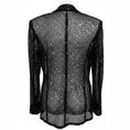 Load image into Gallery viewer, Armani Collezioni Black Micro Sequined and Embroidered Sheer Blazer Jacket
