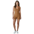 Load image into Gallery viewer, The Attico Light Brown Sleeveless Ribbed Knit Romper
