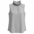 Load image into Gallery viewer, Brunello Cucinelli White / Charcoal Grey Striped Cotton Stretch Sleeveless Top with Monili
