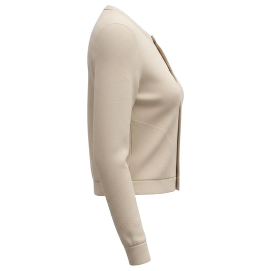 Brunello Cucinelli Oat Beige Cashmere Knit Cardigan Sweater