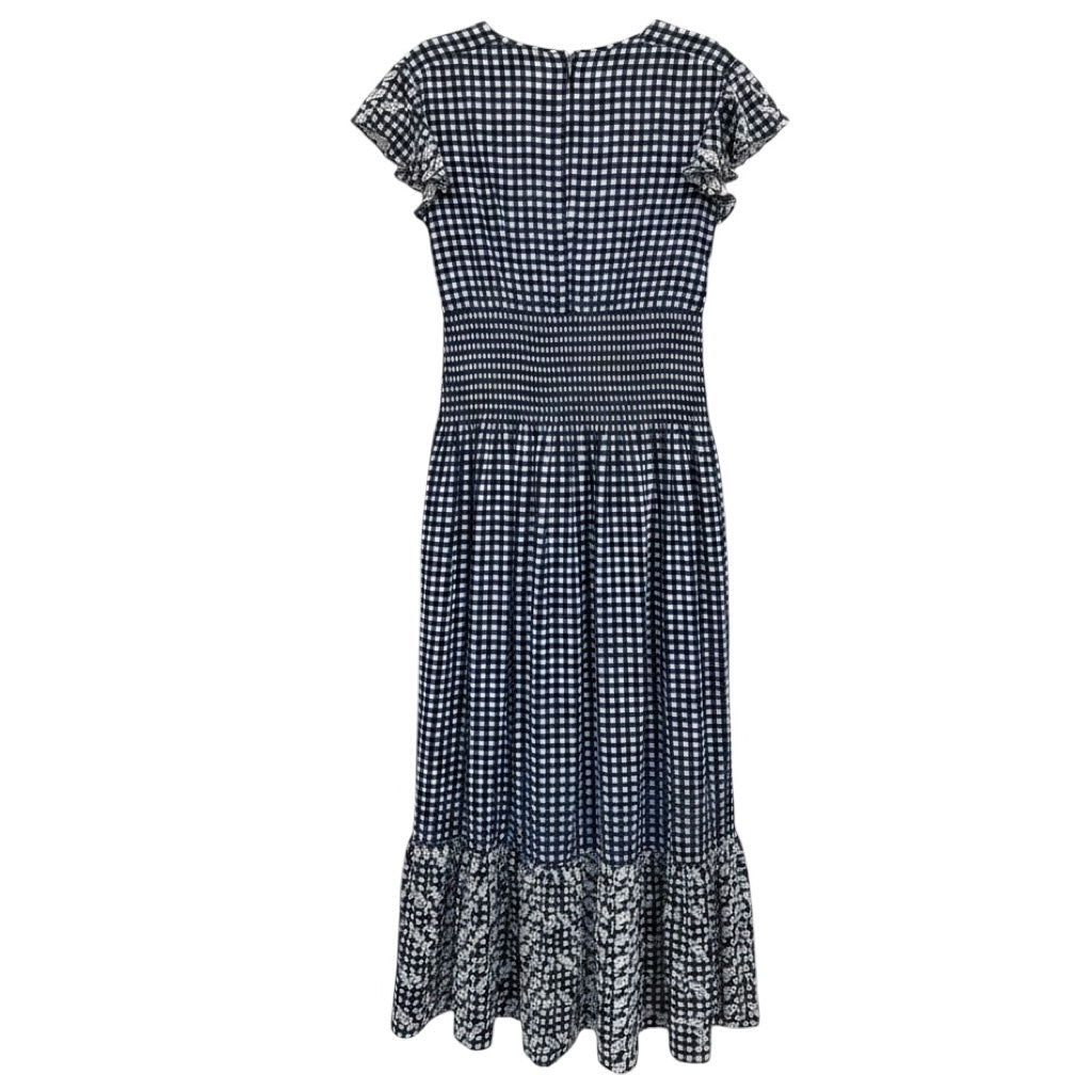 Banjanan Blue Gingham Noir Cotton Cambric Aurelia Dress
