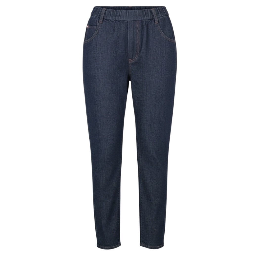 Brunello Cucinelli Dark Blue Denim The Super Lightweight Carrot Jeans with Elastic Waist