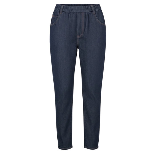 Brunello Cucinelli Dark Blue Denim The Super Lightweight Carrot Jeans with Elastic Waist