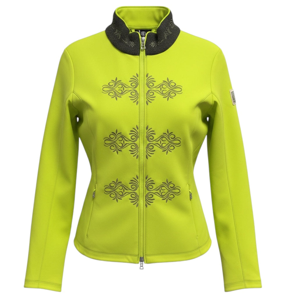 Bogner Lime Green Embroidered Zip Front Jacket