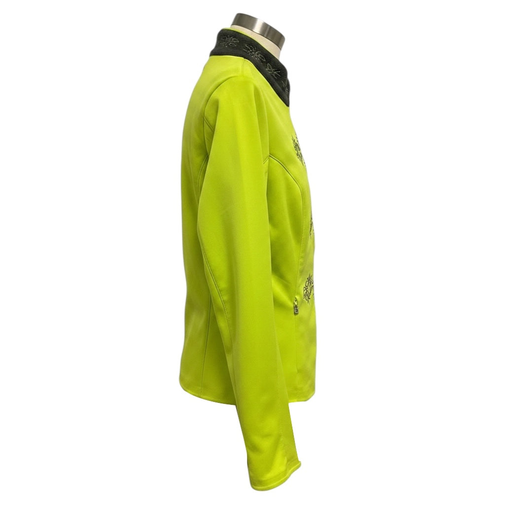 Bogner Lime Green Embroidered Zip Front Jacket