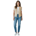 Load image into Gallery viewer, Brunello Cucinelli Tan Fringed Cropped Linen Vest with Monili
