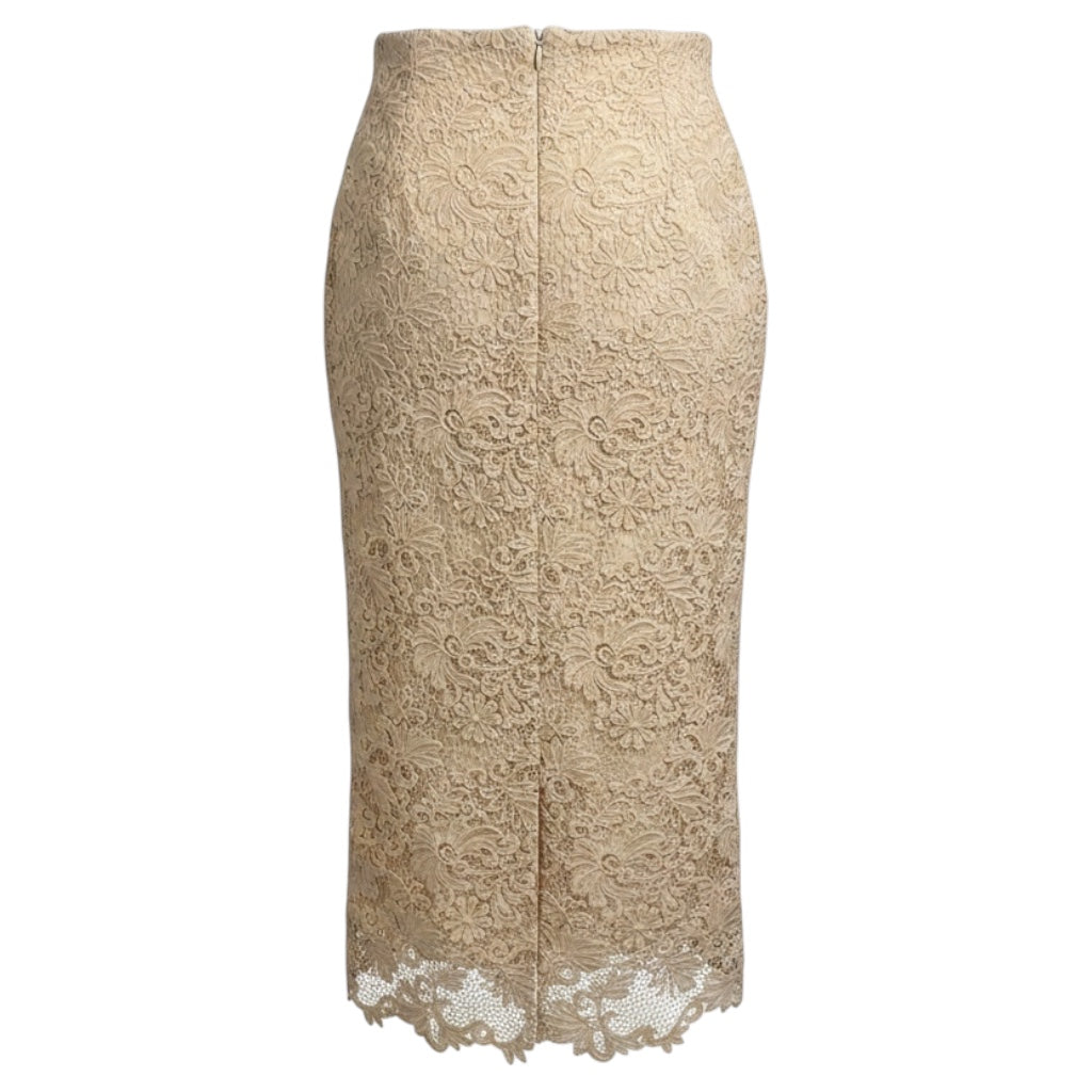 Brochu Walker Buff Beige Mara Lace Midi Skirt