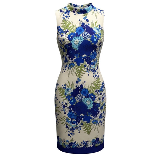 Cara Cara Cream / Blue Multi Evening Blue Bombay Bouquet Mackenzie Dress