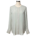 Load image into Gallery viewer, Chloe Ivory / Blue Striped Silk Blouse
