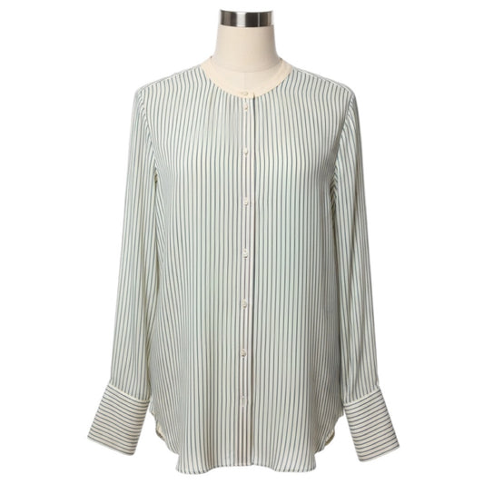 Chloe Ivory / Blue Striped Silk Blouse