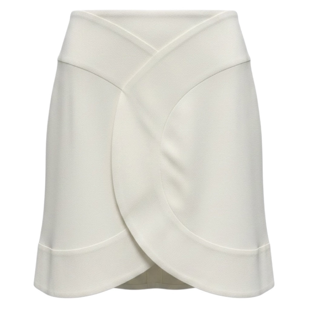 Chloe Milk White Crepe Mini Skirt