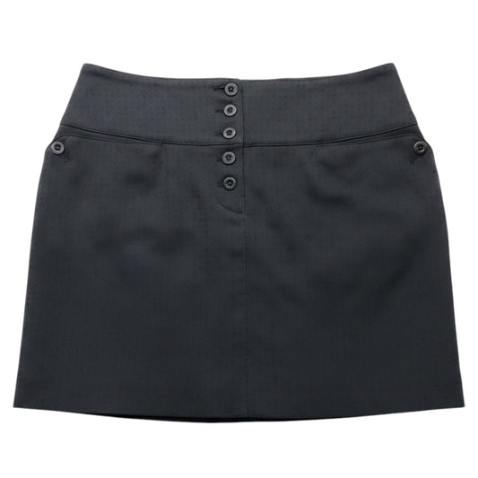 Chloe Vintage Black Noir Jacquard Mini Skirt with Lace Back
