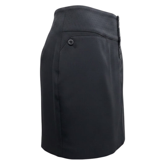 Chloe Vintage Black Noir Jacquard Mini Skirt with Lace Back