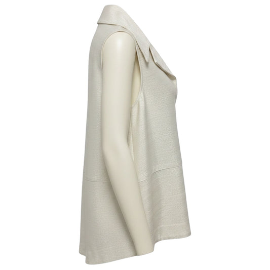Co Ecru / Silver Metallic Sleeveless Shimmer Top