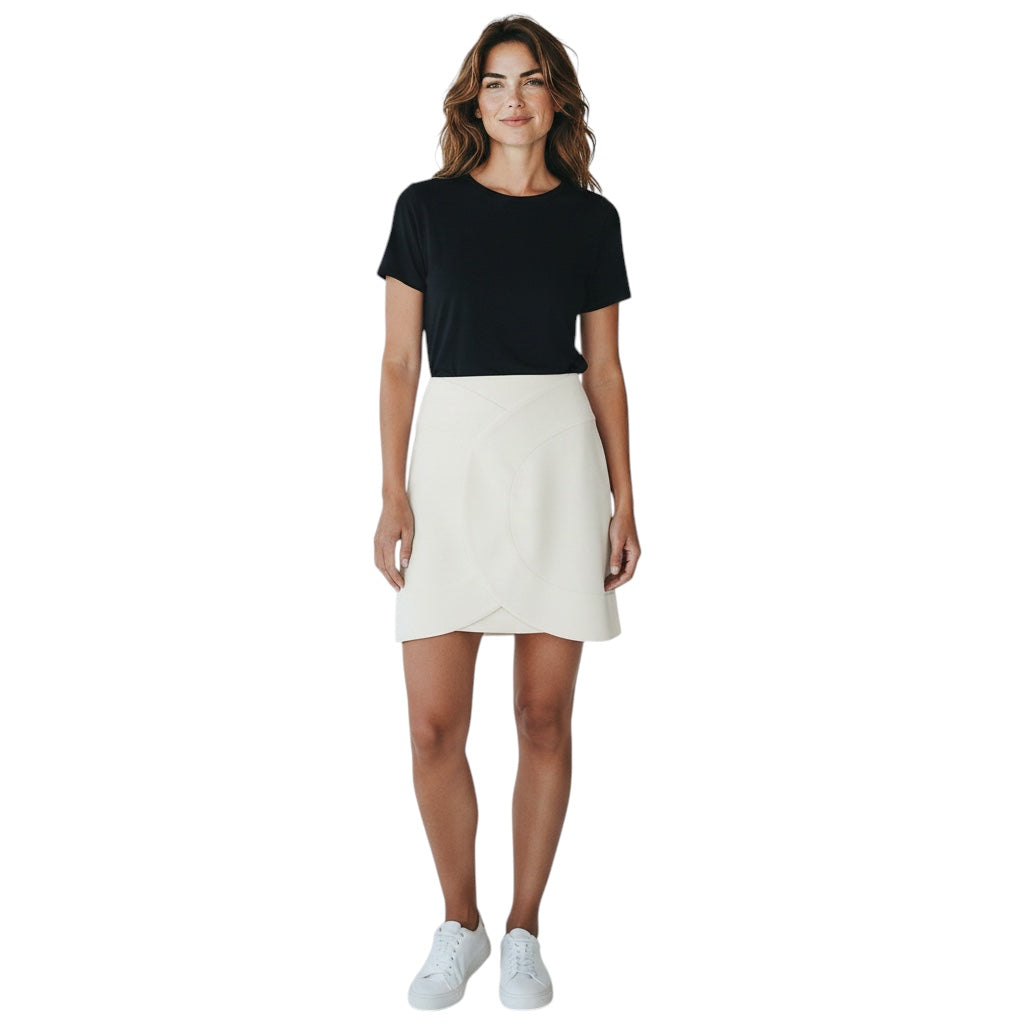 Chloe Milk White Crepe Mini Skirt