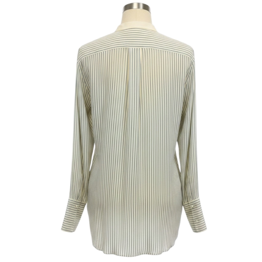 Chloe Ivory / Blue Striped Silk Blouse