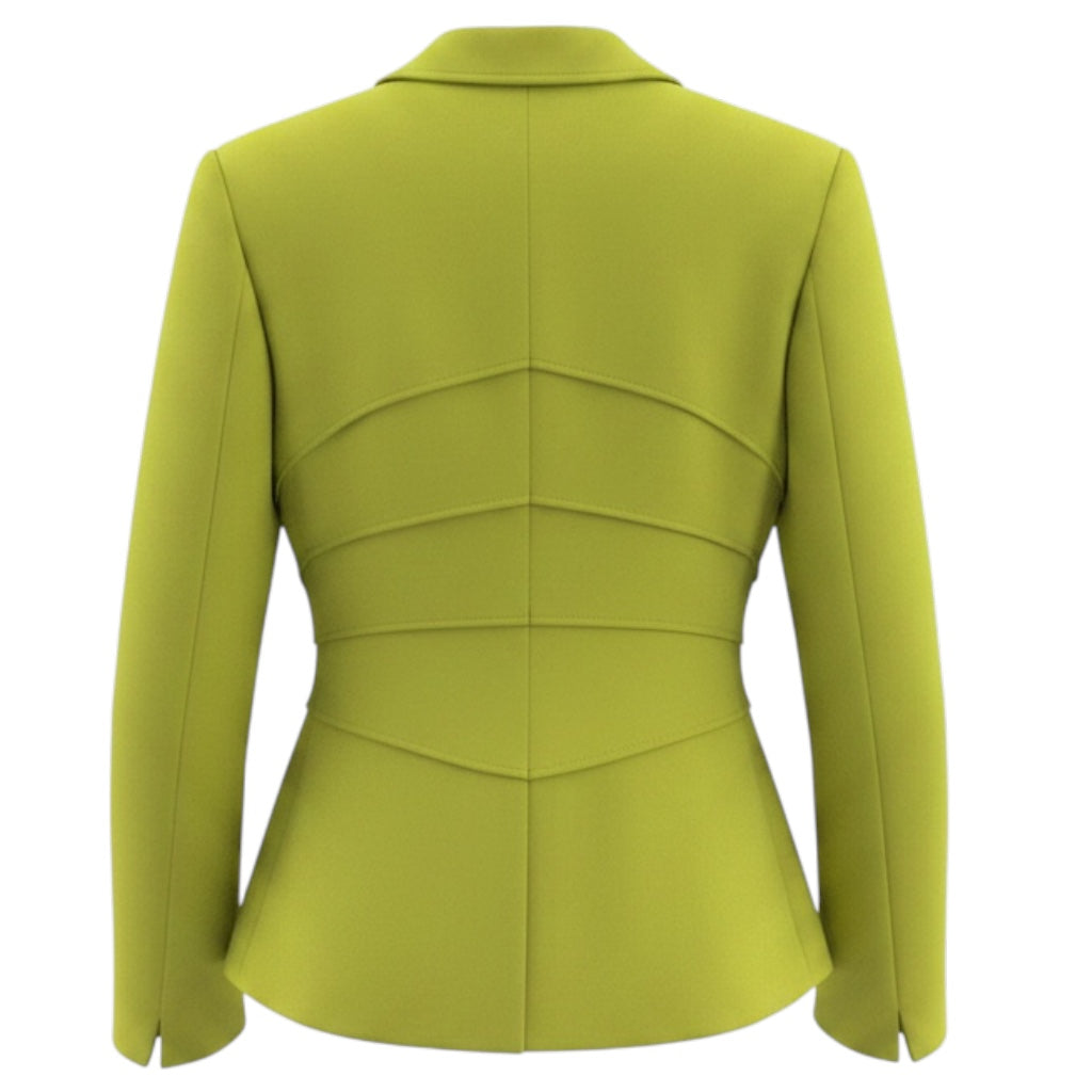 Cavalli Class RARE Vintage Lime Green Seamed Jacket with Gold Snake Button