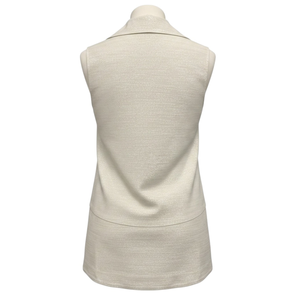 Co Ecru / Silver Metallic Sleeveless Shimmer Top