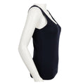 Load image into Gallery viewer, Carolina Herrera Navy Blue Sleeveless Silk and Wool Knit Sweater Top
