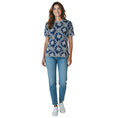 Load image into Gallery viewer, Chanel Navy Blue / White Floral Knit Top
