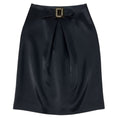 Load image into Gallery viewer, Chanel Black 2009 Rhinestone Embellished Buckle Wool and Nylon Skirt
