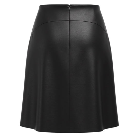 Chanel Black 2009 Rhinestone Embellished Buckle Wool and Nylon Skirt