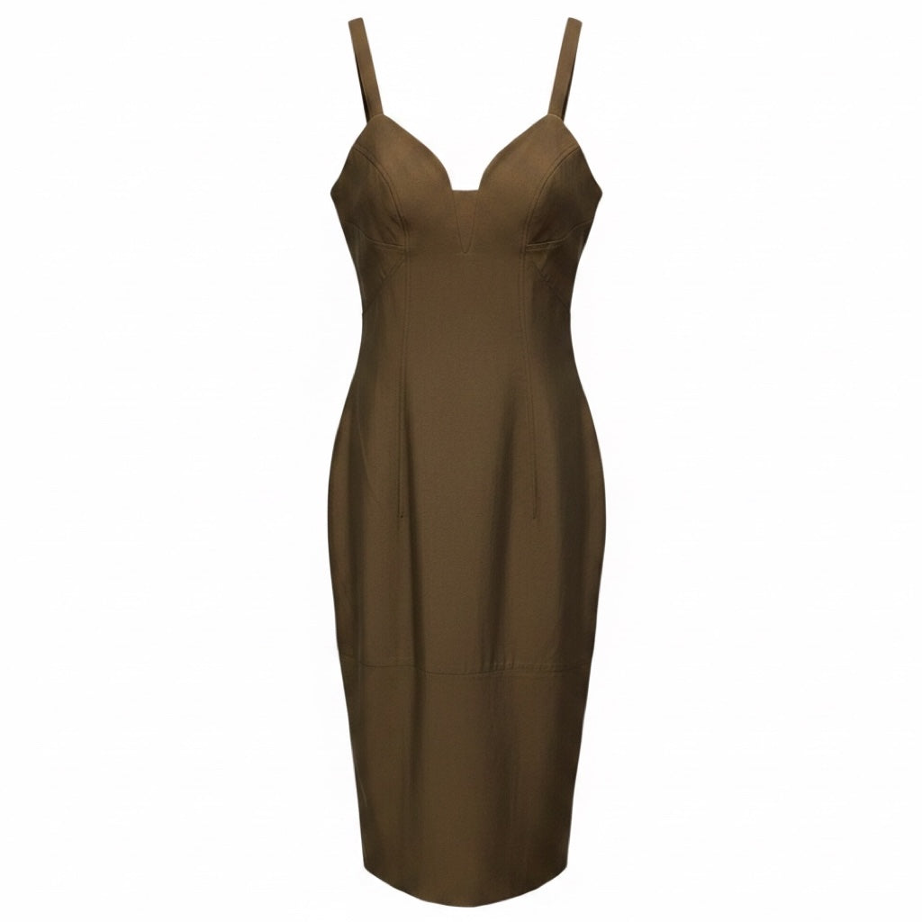 Cult Gaia Brown Sleeveless Midi Dress