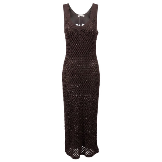 Diotima Brown Nightshade Emin Embellished Midi Dress