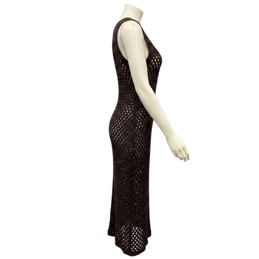 Diotima Brown Nightshade Emin Embellished Midi Dress
