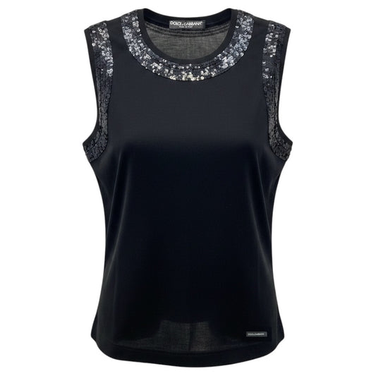 Dolce & Gabbana Black Sequined Tank Top