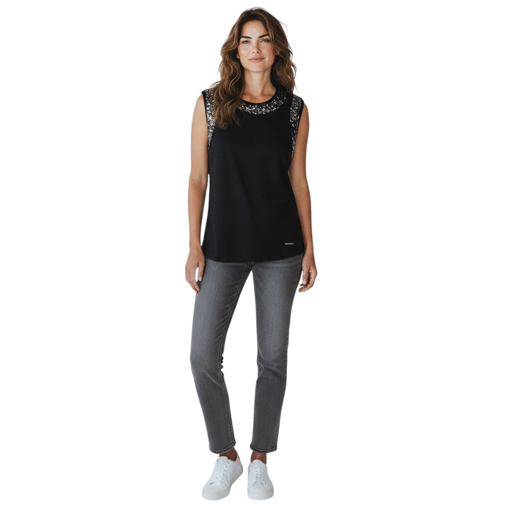 Dolce & Gabbana Black Sequined Tank Top