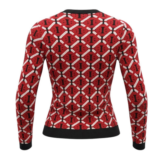 Dsquared2 Navy / White / Red Geometric Knit Cardigan Sweater and Polo Top Set