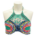 Load image into Gallery viewer, Etro Green Multicolor Maglia Loto Cropped Crochet Knit Top
