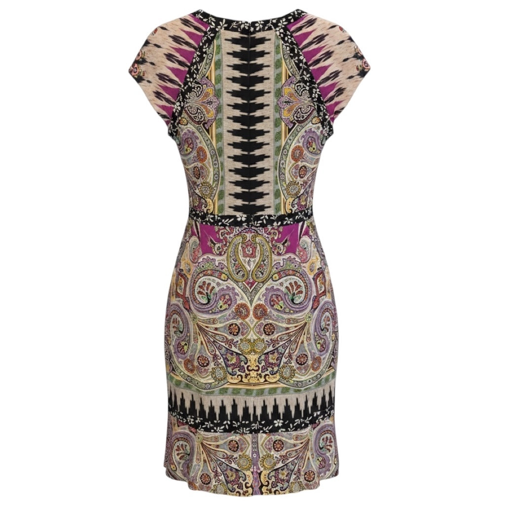 Etro Purple Multi Floral and Paisley Printed Silk Dress