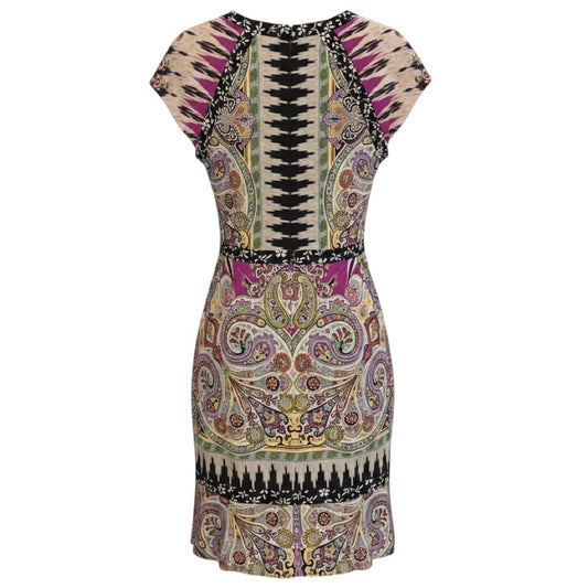 Etro Purple Multi Floral and Paisley Printed Silk Dress