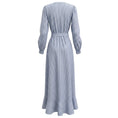 Load image into Gallery viewer, Evi Grintela Light Blue / White Striped Cotton Wrap Midi Dress
