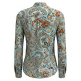 Load image into Gallery viewer, Etro Light Blue Multi Paisley Printed Button Front Linen Blouse
