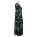 Load image into Gallery viewer, Le Sirenuse Positano Black Multi Printed Silk Dress with Gold Coin Embellishments
