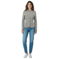 Load image into Gallery viewer, Escada Open Grey Bellis Stretch Jersey Jacket with Gold Logo Buttons
