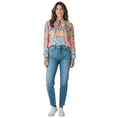 Load image into Gallery viewer, Etro Blue / Pink Multi Printed Tie Neck Blouse
