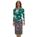 Load image into Gallery viewer, Etro Green / Purple Multi Floral Printed Long Sleeved Jersey Midi Dress
