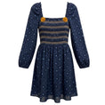 Load image into Gallery viewer, Figue Kizzy Navy Peony Puff Sleeve Smocked Mini Dress
