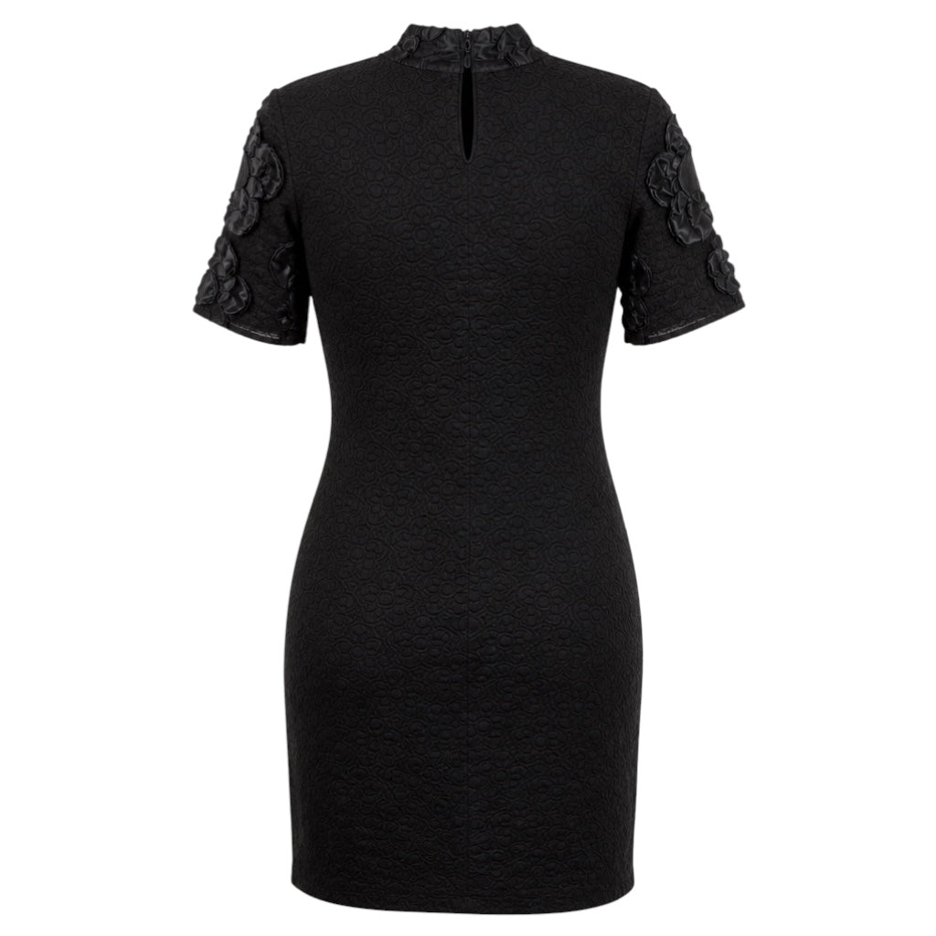 Fendi Black Short Sleeved Puckered Cocktail Dress